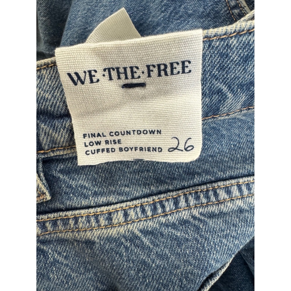 We The Free Final Countdown Low Rise Cuffed Boyfriend Jeans Blue 26 - Picture 6 of 10